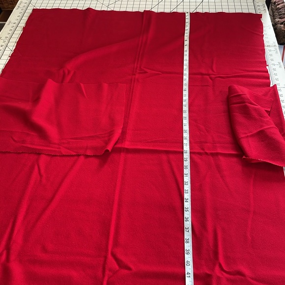 2 fabric remnants, dark red, 100% wool and red and black plaid flannel - Picture 9 of 10
